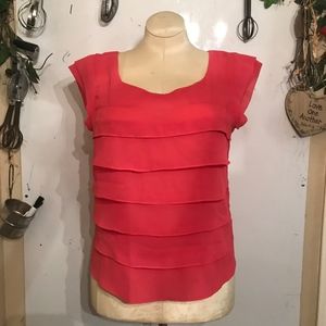 American Eagle Outfitters Pink Ruffle Shirt